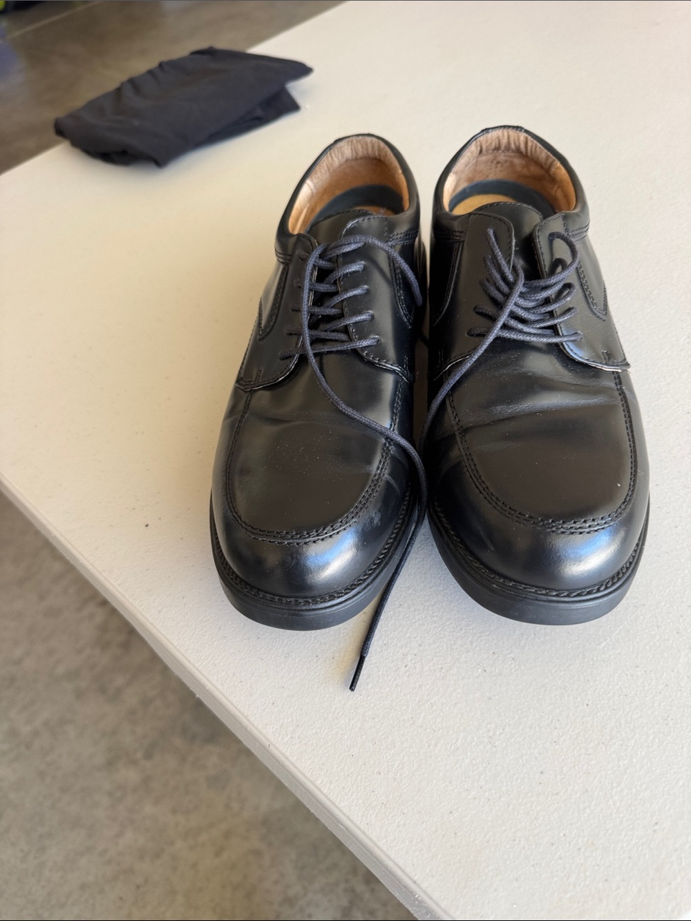 Men's Black Leather Lace-Up Derby Shoes
